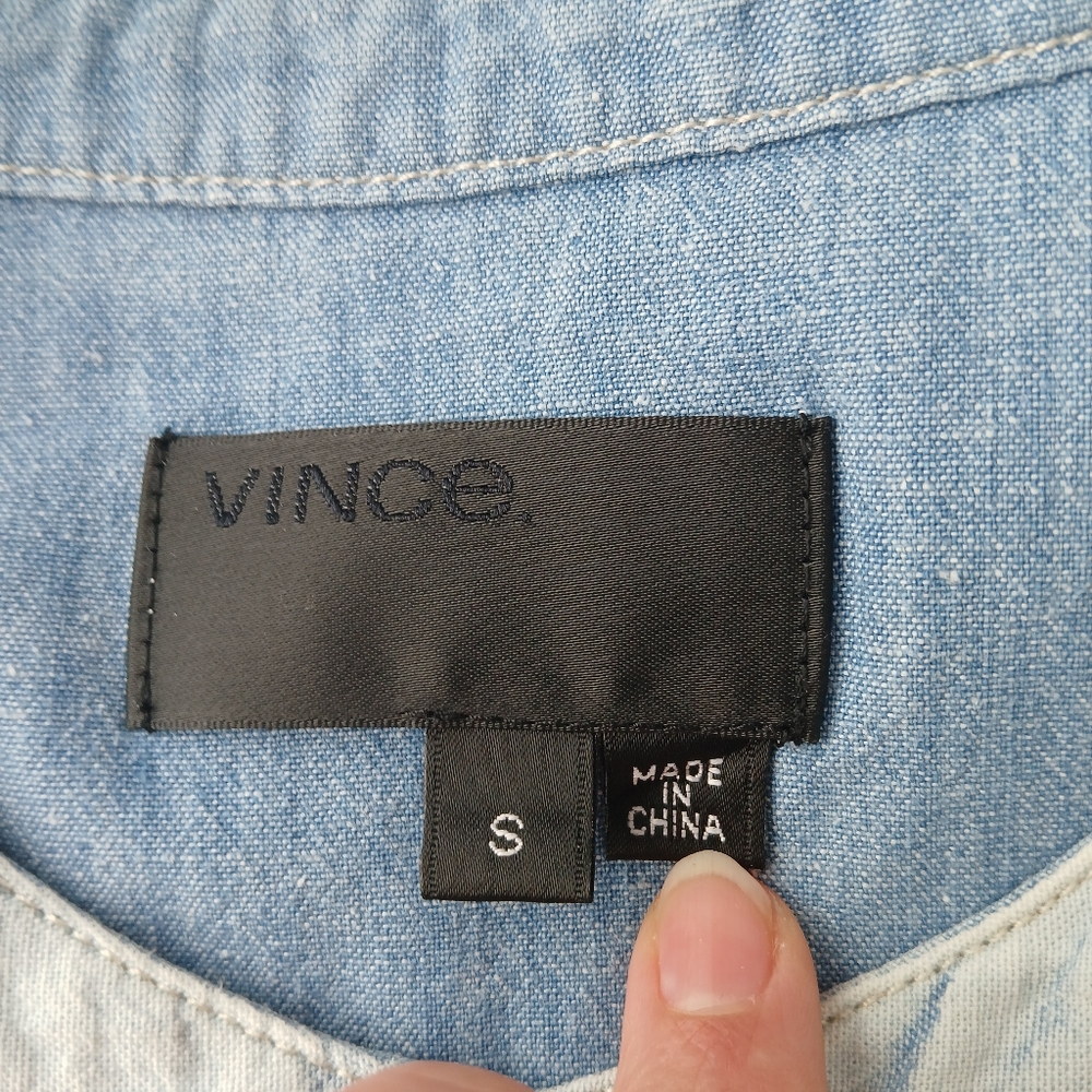 Vince Light Blue Button Down Chambray Shirt - Picture 6 of 8